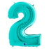 40 INCH | Teal Blue Number Balloons