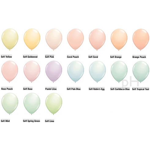 Soft Pastel Latex Balloons | 5", 11", 16" and 36"