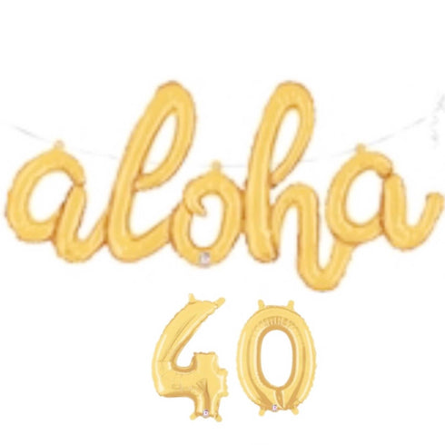 Aloha 40 Foil Balloons | Gold