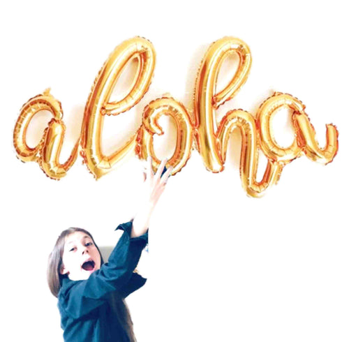 Aloha Gold Script Foil Balloon | 45 INCH