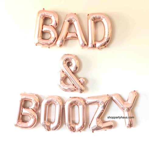 Bad & Boozy Balloon Banner Kit | Silver | Gold | Rose Gold | Pink | Blue