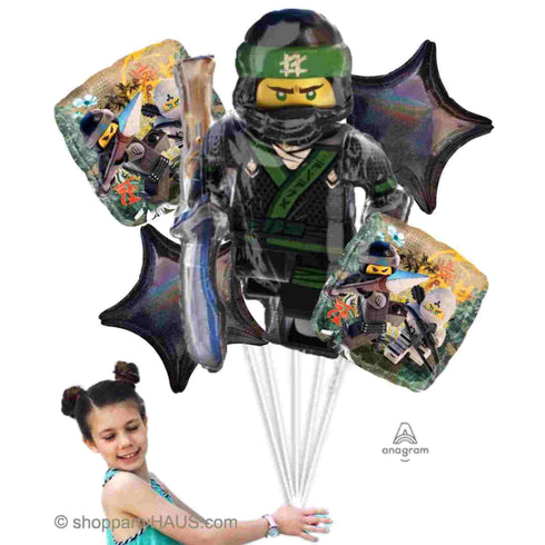Lego Ninjago Balloon Bouquet | Set 5 Balloons | Licensed