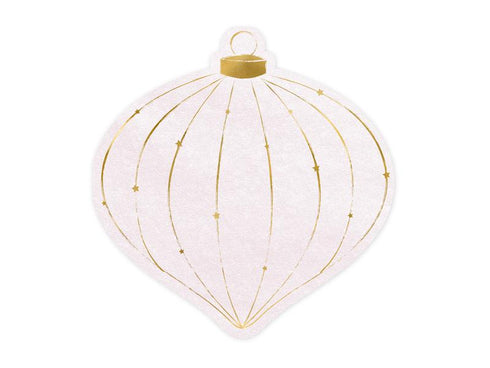 Pretty Pink and Gold Metallic Bauble Christmas Paper Napkins