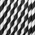 Black and White Striped Paper Party Straws | Set 10