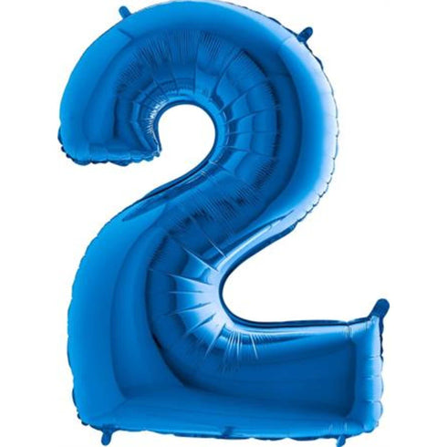 Blue Number 2 Balloons | 40 INCH