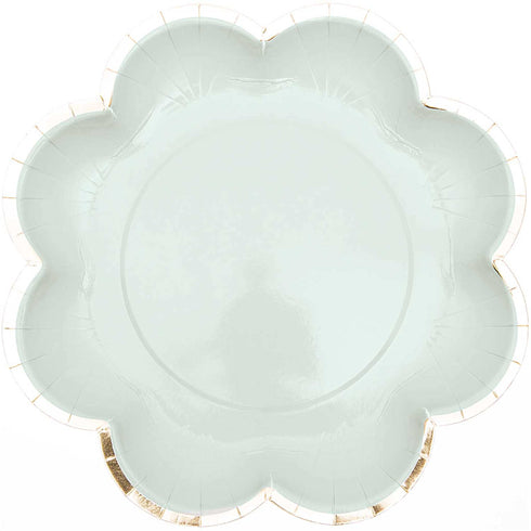 Pastel Blue Flower Shape Paper Plates | Small | Large | Package 12