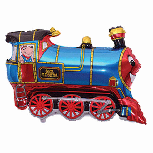 Blue Train Engine Balloon | 31 Inch
