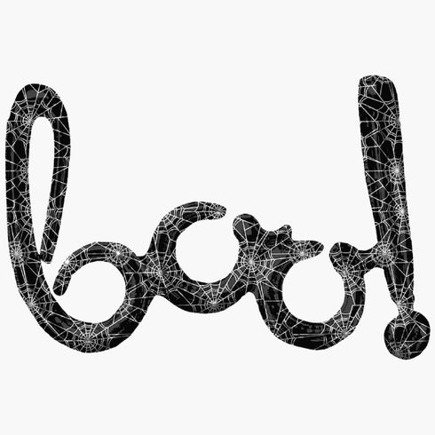 Boo Script Halloween Balloon with Cobwebs Cobwebs