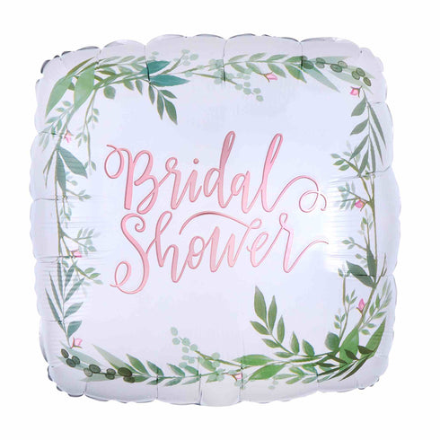 Love and Leaves Floral Bridal Shower Balloon | Rose Gold | 18 Inch