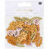 Autumn Leaf Wood Party Confetti | Brown, Pink, Green | Package 48