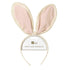 Luxury Bunny Ear Headband | Fabric in Pastel Blush Pink and White