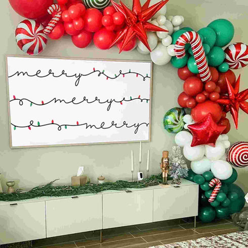Glitter Red & Green Candy Cane Foil Balloon | 41 INCH
