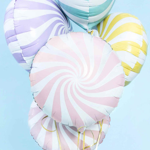 Pink and White Candy Swirl Balloon | 14 INCH