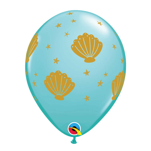 Mermaid Sea Shells Latex Balloons | Package 6