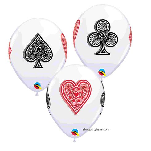 Casino Card Latex Balloons | 11 INCH | Package 6