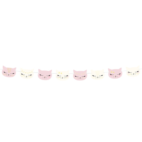 Pink Kitty Cat Paper Hanging Banner