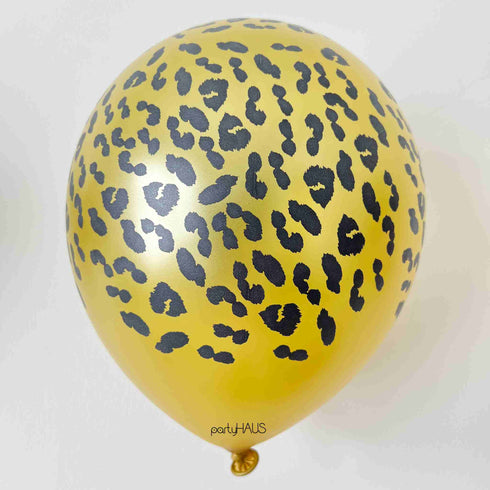 Gold Cheetah Animal Print Latex Balloons | 6 INCH or 12 INCH | Package 6