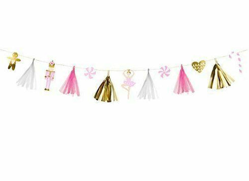 Pretty Pink Nutcracker Christmas Paper Garland