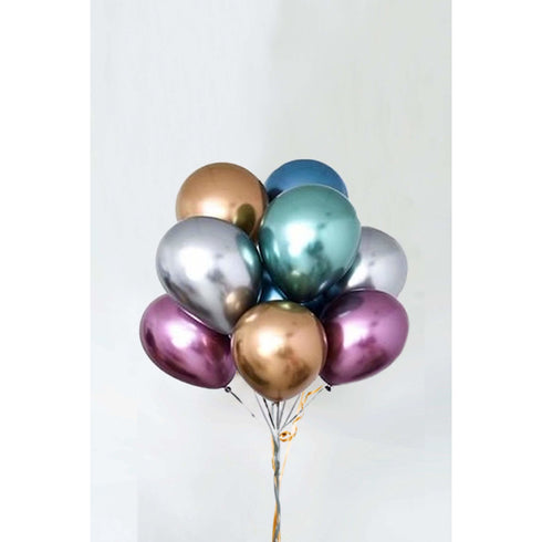 Chrome Round Latex Balloons | 11 INCH | Package 10