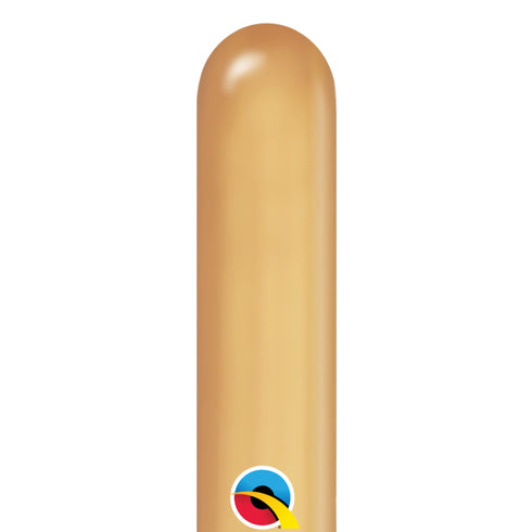 Gold Chrome | 260Q | Qualatex Modeling Latex Balloons | Package 10