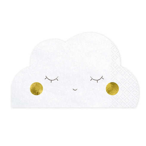 Sweet Cloud Smiley Face Paper Napkins | Package 20