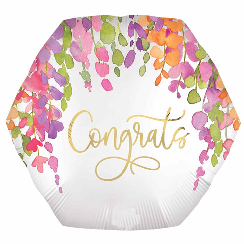 Congrats Romantic Floral Balloons | 23 INCH