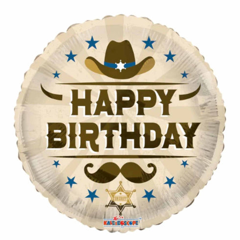 Happy Birthday Sheriff Foil Balloons | 18 Inch