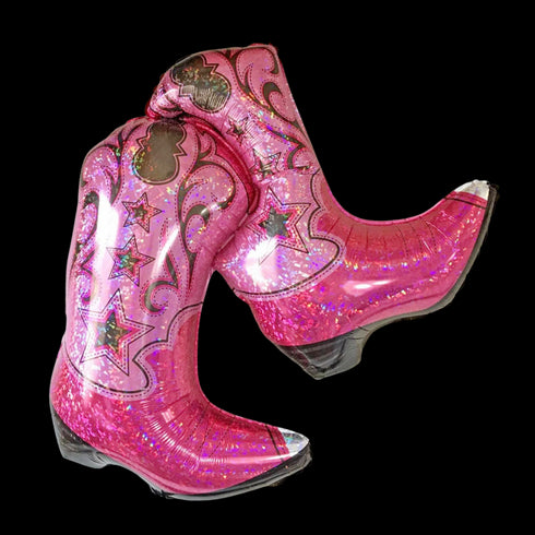 Sparkly Pink Cowgirl Boots Balloon | 36 INCH