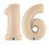 Satin Cream Number Sweet 16 Balloons | White Sand | 40 INCH