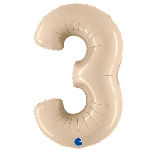 Number Balloons | Satin Cream | 40 INCH