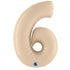 Satin Cream Number 6 Balloons | 40 INCH