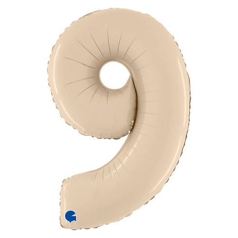 Satin Cream Number 9 Balloons | 40 INCH