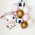 Cute Cow Balloon Bouquets | Beige, Rose Pink and Cow Print
