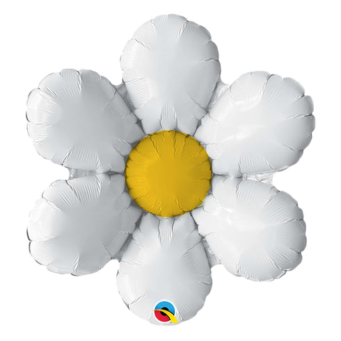 White Daisy Flower Foil Balloons | 14 Inch | Air Fill