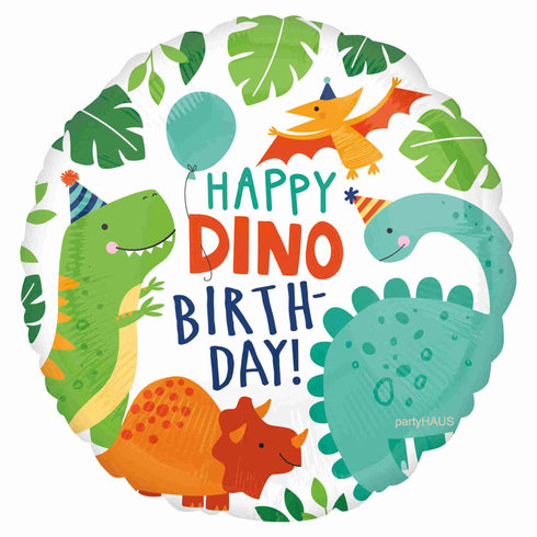 Happy Dino Birthday Balloon | 18 INCH