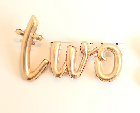 Two Letter Balloon Banner l Silver l Gold l Rose Gold