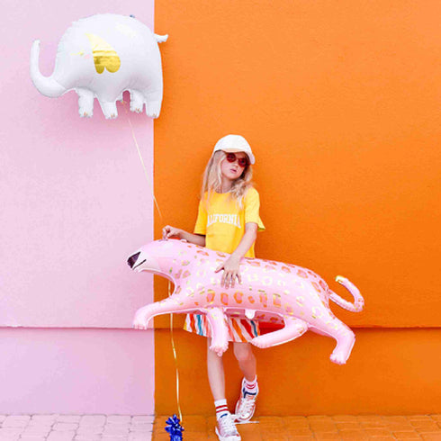 White and Gold Elephant Balloons | 32 INCH