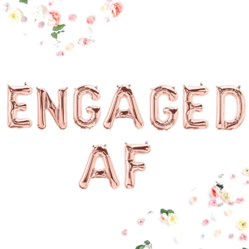 ENGAGED AF Balloon Banner Kit | Silver | Gold | Rose Gold | Pink | Blue