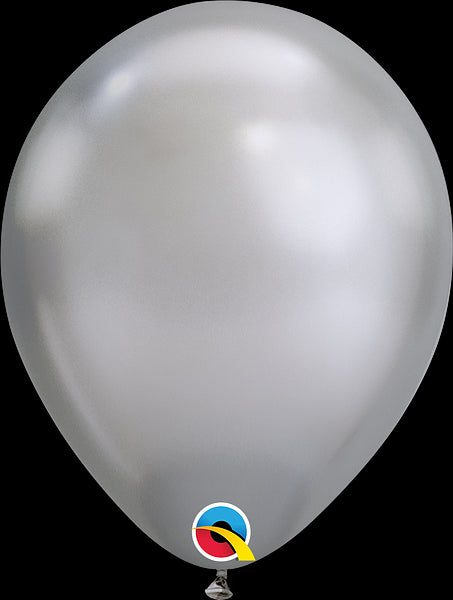 Silver Chrome Latex Balloons | 7 INCH | Package 10