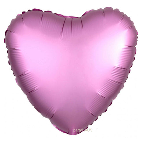 Heart Foil Balloons | Satin Luxe™ Flamingo Pink | 18 Inch