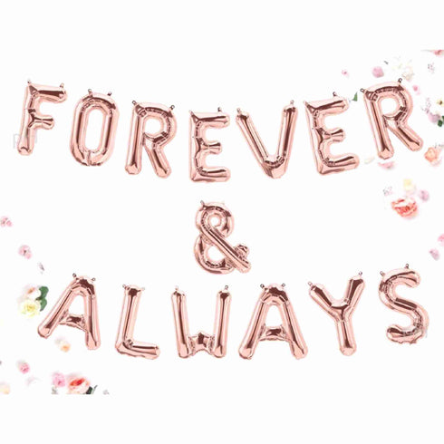 Forever & Always Balloon Banner Kit | Silver | Gold | Rose Gold | Pink | Blue