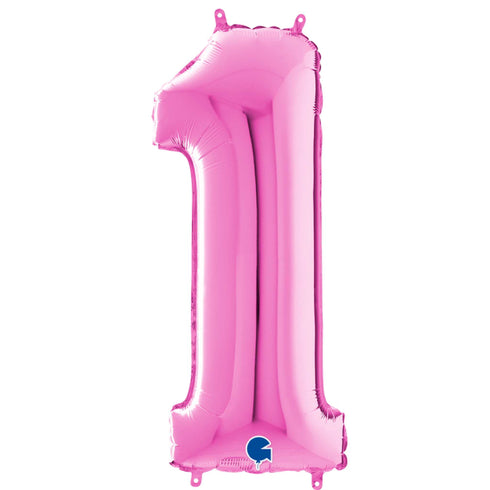 Fuchsia Pink Number 1 Balloons | 14 INCH