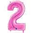 Fuchsia Pink Number 2 Balloons | 26 INCH
