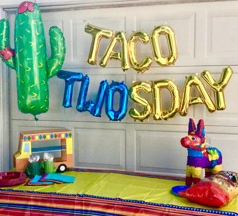TACO TWOSDAY Balloon Kit | Letters + Cactus