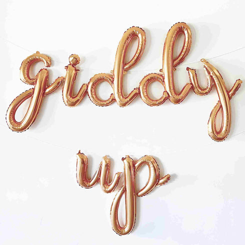 Giddy Up Letter Balloon Banners | Gold | Rose Gold | Silver