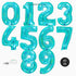 Glitter Teal Blue Number 7 Balloons | 40 INCH