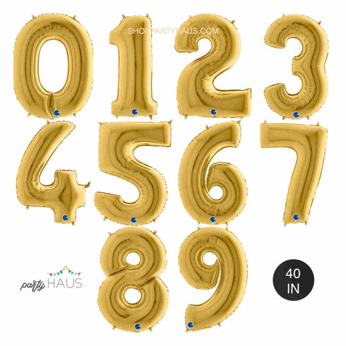 Gold Number 0 Balloons | 40 INCH