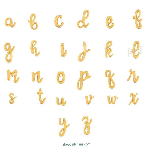 Letter V Script Balloons | Gold | Small 14 Inch