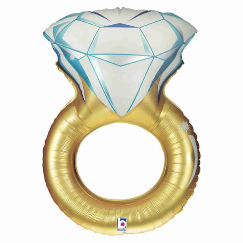 Diamond Engagement Ring Balloons | Gold | 38 INCH