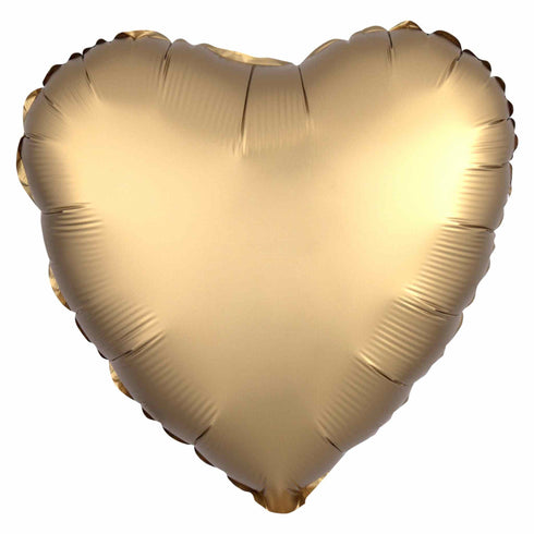 Satin Luxe™ Gold Sateen | Heart Foil Balloons | Anagram | 18 Inch